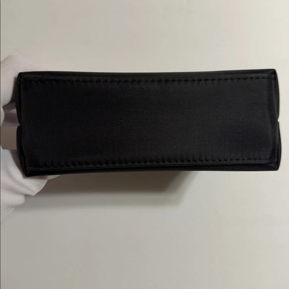 Chanel Beauté Black and Gold Pouch Nylon Fabric ZipperedCosmetic Makeup Bag NWOT